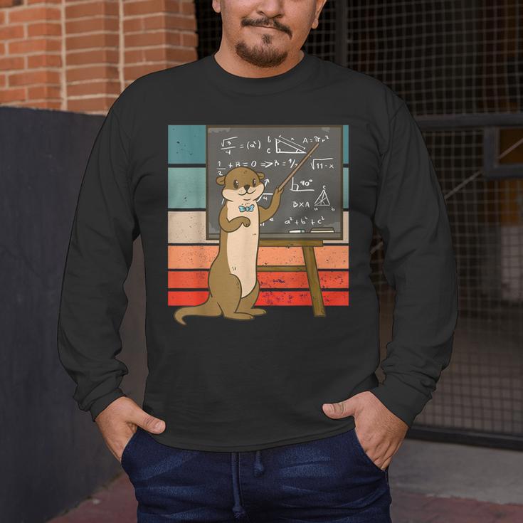 Otter Professor Teacher Teaching Maths Mathematics Men's Long Sleeve T-Shirt, funny design Otter Professor Teacher Teaching Maths Mathematics Men's Long Sleeve T-Shirt, funny design