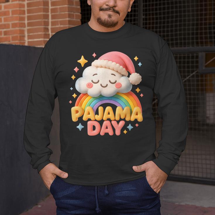 Pajama Day School Spirit Week Sleepy Cloud Teacher Student Men's Long Sleeve T-Shirt, funny design