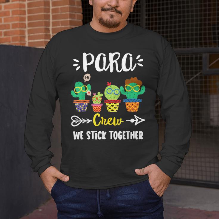 PARA Crew School Cactus Team PARA Teacher Squad For Men Women Kids Men's Long Sleeve T-Shirt, funny design PARA Crew School Cactus Team PARA Teacher Squad For Men Women Kids Men's Long Sleeve T-Shirt, funny design
