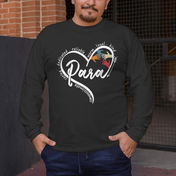 Para Heart Paraprofessional Teacher Paraeducator Men's Long Sleeve T-Shirt, funny design