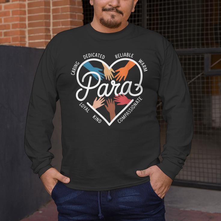 Para Heart Paraprofessional Teacher Paraeducator Men's Long Sleeve T-Shirt, funny design Para Heart Paraprofessional Teacher Paraeducator Men's Long Sleeve T-Shirt, funny design