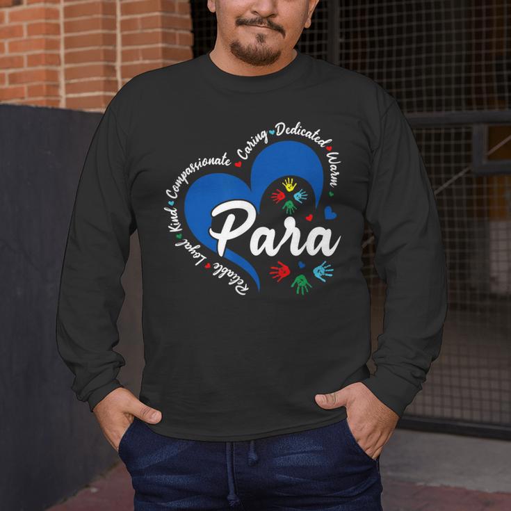 Para Heart Teacher Paraprofessional School Appreciation Men's Long Sleeve T-Shirt, funny design Para Heart Teacher Paraprofessional School Appreciation Men's Long Sleeve T-Shirt, funny design