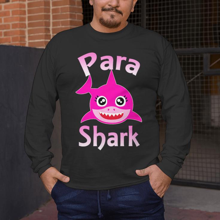 Para Shark Paraprofessional Female Teacher Men's Long Sleeve T-Shirt, funny design