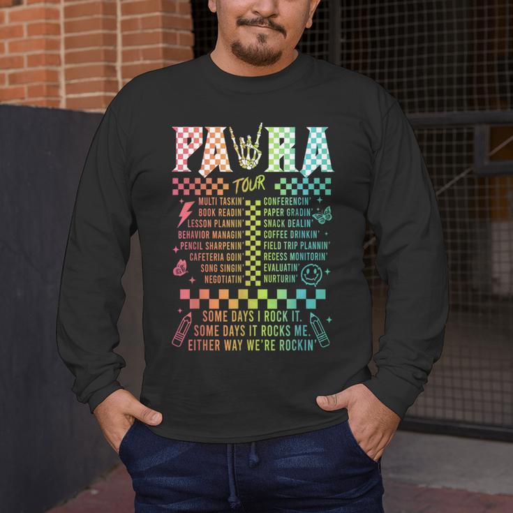 Para Tour Paraprofessional Squad Rock Teacher Back To School Men's Long Sleeve T-Shirt, funny design Para Tour Paraprofessional Squad Rock Teacher Back To School Men's Long Sleeve T-Shirt, funny design