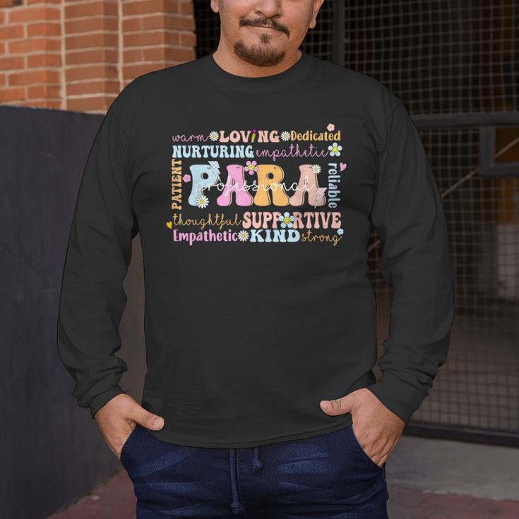 Paraprofessional Back To School Paraeducator Para Teacher Men's Long Sleeve T-Shirt, funny design
