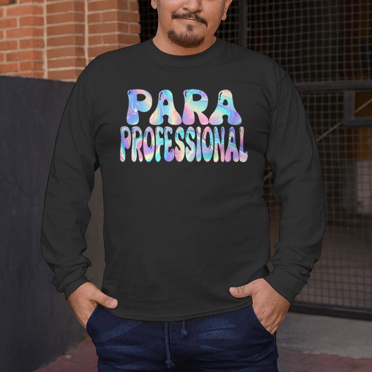 Paraprofessional Groovy Back To School Cute Teachers Women Men's Long Sleeve T-Shirt, funny design Paraprofessional Groovy Back To School Cute Teachers Women Men's Long Sleeve T-Shirt, funny design