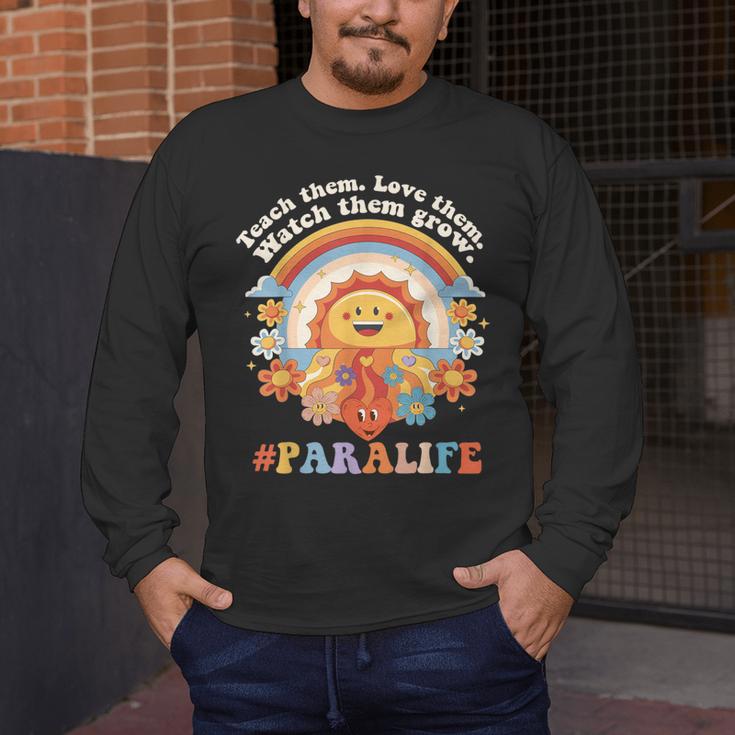 Paraprofessional Para Life Sun Flower Teacher Back To School Men's Long Sleeve T-Shirt, funny design