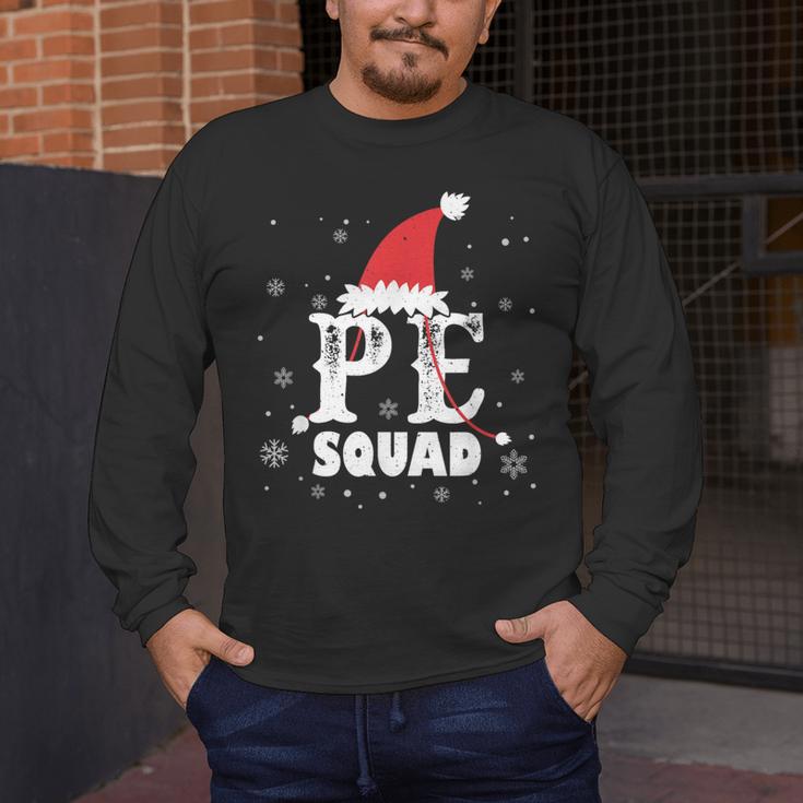 PE Squad Christmas PE Teacher Matching Xmas Men's Long Sleeve T-Shirt, funny design PE Squad Christmas PE Teacher Matching Xmas Men's Long Sleeve T-Shirt, funny design