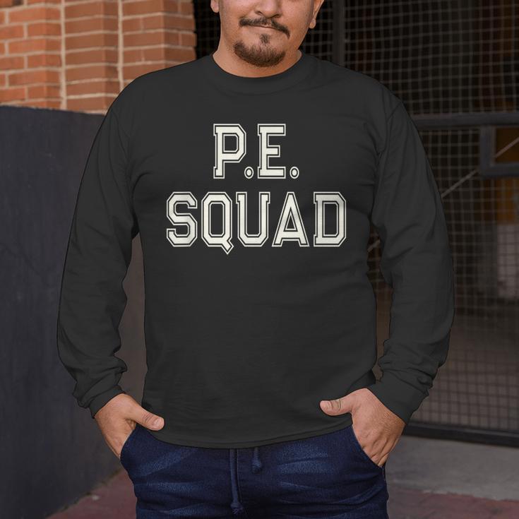 PE SQUAD Physical Education PE Teacher Team Kids Gym Crew Men's Long Sleeve T-Shirt, funny design PE SQUAD Physical Education PE Teacher Team Kids Gym Crew Men's Long Sleeve T-Shirt, funny design