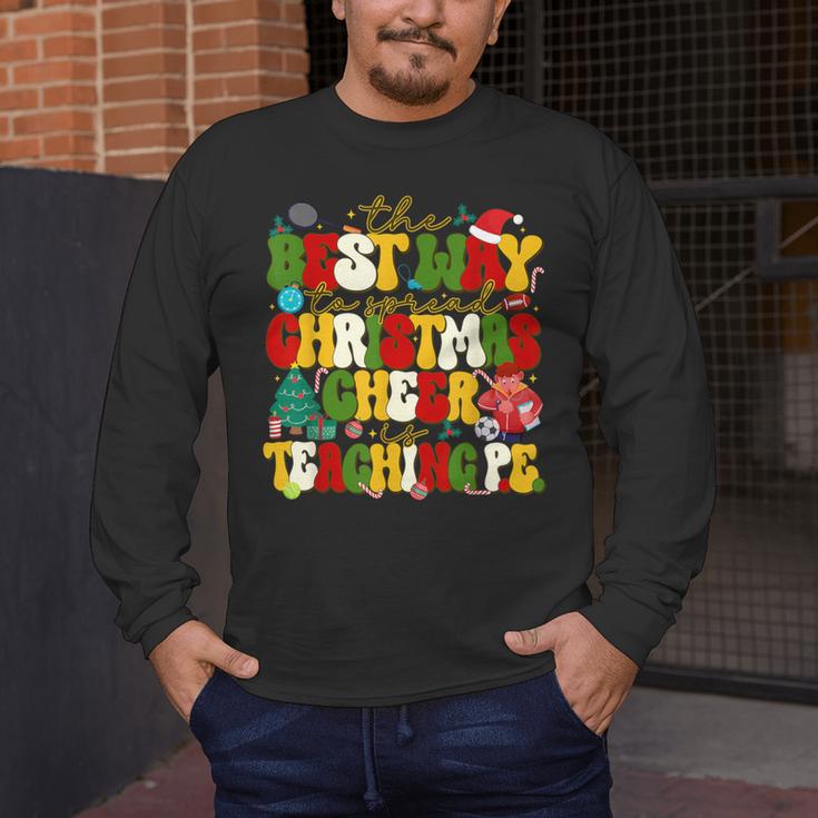 PE Teacher Christmas Holiday Men's Long Sleeve T-Shirt, funny design PE Teacher Christmas Holiday Men's Long Sleeve T-Shirt, funny design