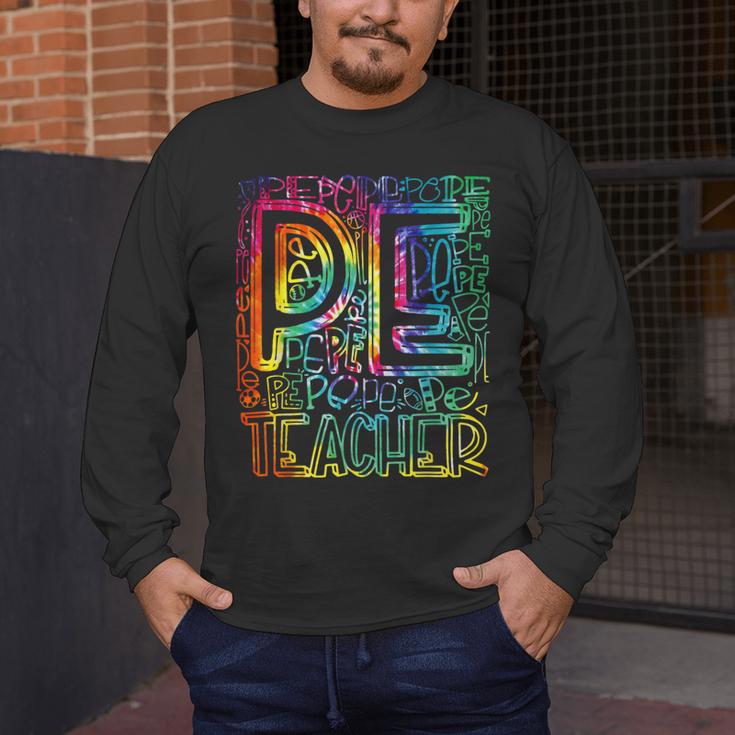 PE Teacher Phys Ed Tie Dye Physical Education Appreciation Men's Long Sleeve T-Shirt, funny design PE Teacher Phys Ed Tie Dye Physical Education Appreciation Men's Long Sleeve T-Shirt, funny design