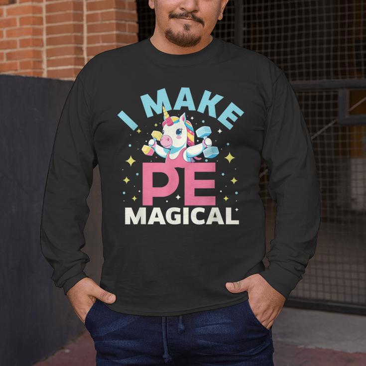 PE Teacher Unicorn I Make PE Magical Men's Long Sleeve T-Shirt, funny design PE Teacher Unicorn I Make PE Magical Men's Long Sleeve T-Shirt, funny design