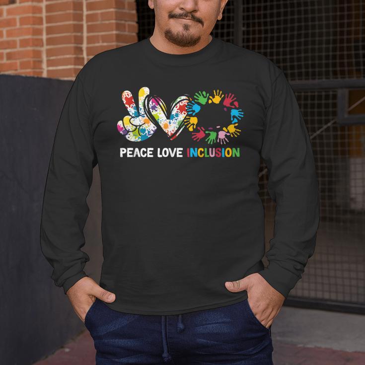 Peace Love Inclusion Sped Squad Special-Ed Teacher Daycare Men's Long Sleeve T-Shirt, funny design
