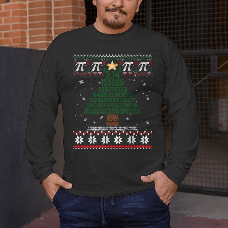 Pi Tree Christmas Math Teacher Ugly Sweater Men Women Kids Men's Long Sleeve T-Shirt, funny design
