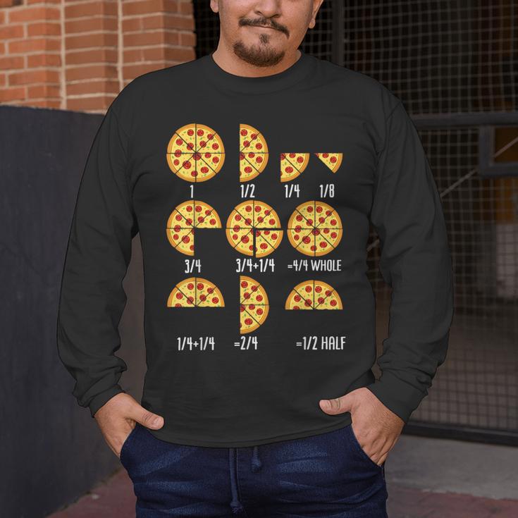 Pizza Slice Fraction Math Teacher Back To School Educational Men's Long Sleeve T-Shirt, funny design Pizza Slice Fraction Math Teacher Back To School Educational Men's Long Sleeve T-Shirt, funny design