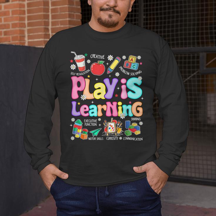 Play Is Learning Educational Teacher Women Men's Long Sleeve T-Shirt, funny design