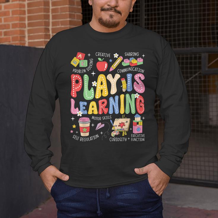 Play Is Learning Teacher First Day Of School Back To School Men's Long Sleeve T-Shirt, funny design