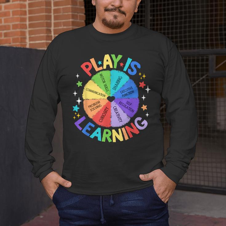 Play Is Learning Teacher Kindergarten For Men Women Kids Men's Long Sleeve T-Shirt, funny design