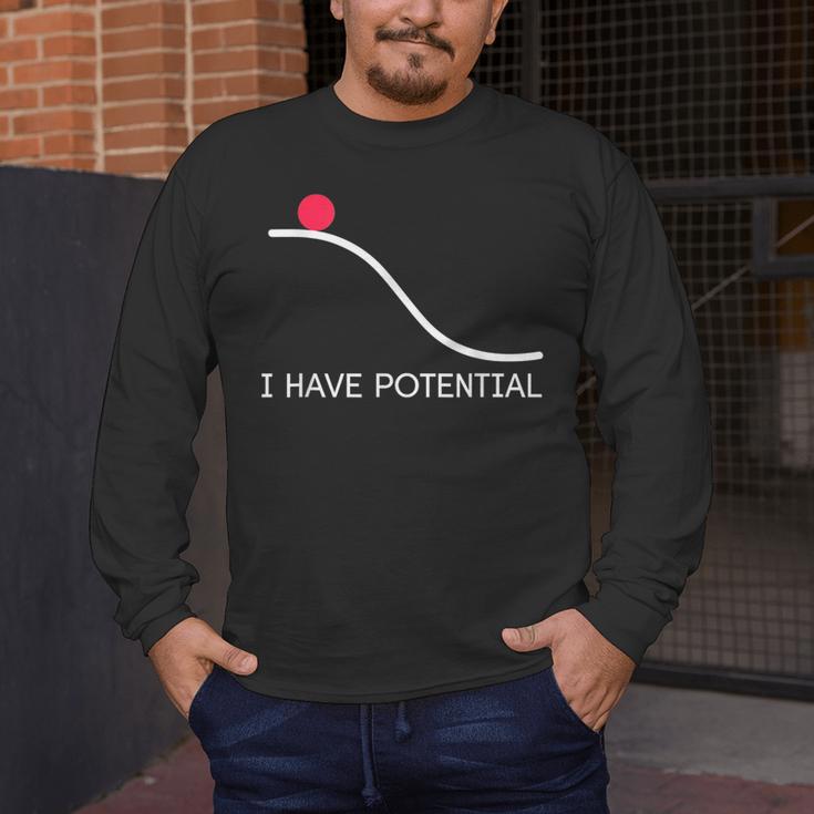 I Have Potential Energy Physics Science Teachers Men's Long Sleeve T-Shirt, funny design I Have Potential Energy Physics Science Teachers Men's Long Sleeve T-Shirt, funny design