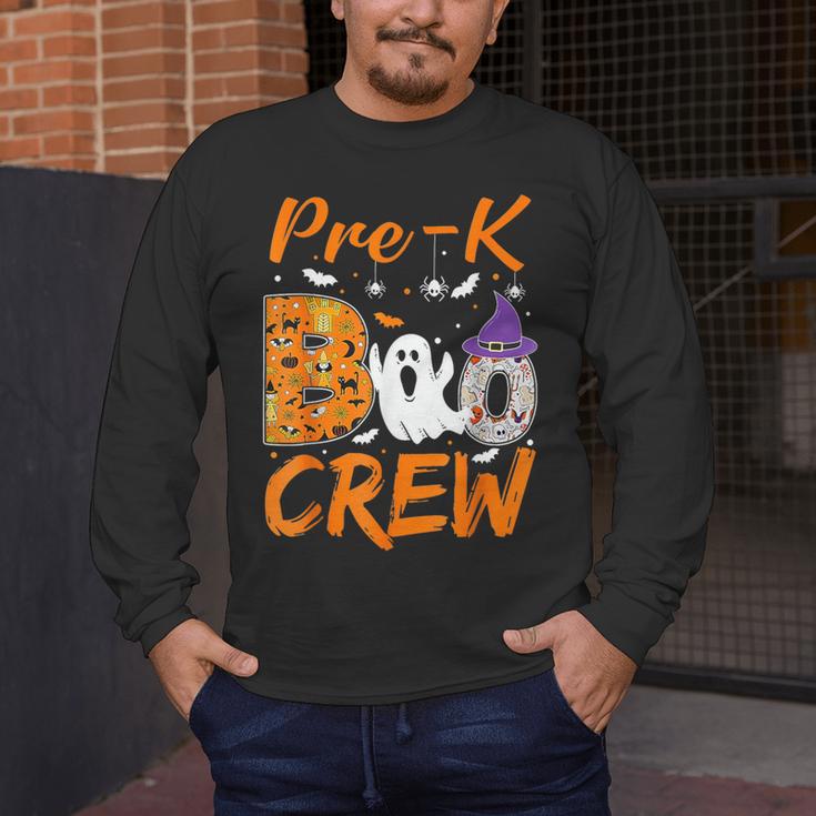 Pre K Boo Crew Teacher Student Halloween Pre Kindergarten Men's Long Sleeve T-Shirt, funny design