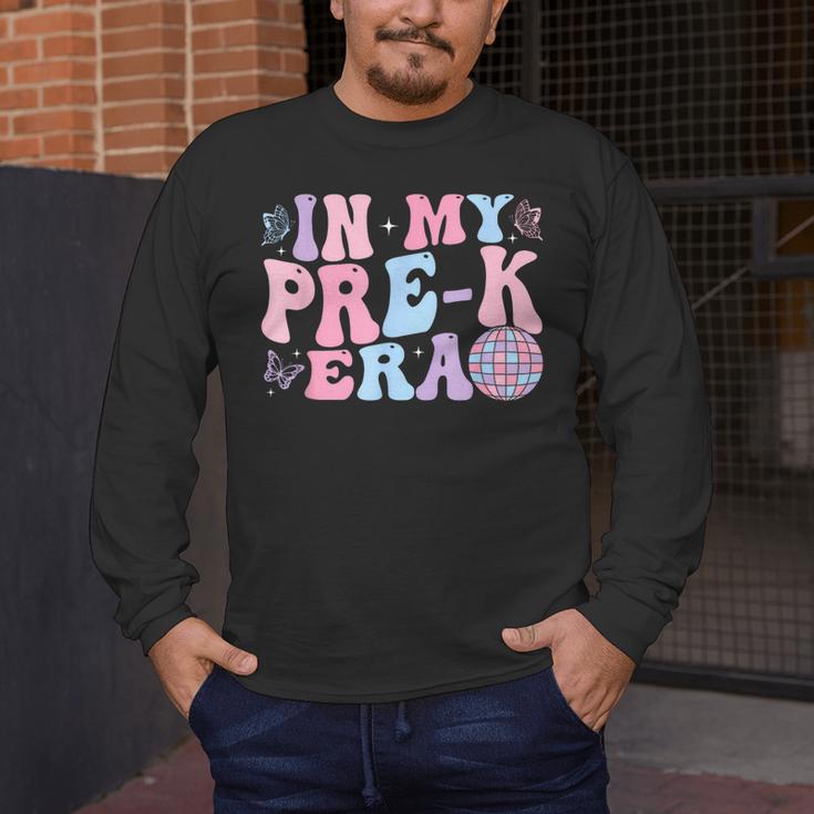 In My Pre K Era Groovy Back To School First Day Teacher Kids Men's Long Sleeve T-Shirt, funny design In My Pre K Era Groovy Back To School First Day Teacher Kids Men's Long Sleeve T-Shirt, funny design