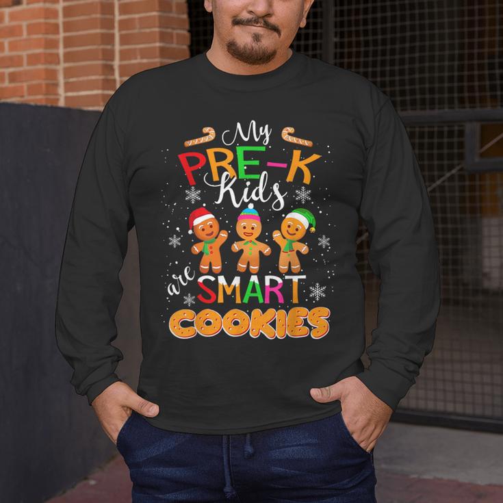 My Pre-K Kids Are Smart Cookies Christmas Teacher Men's Long Sleeve T-Shirt, funny design