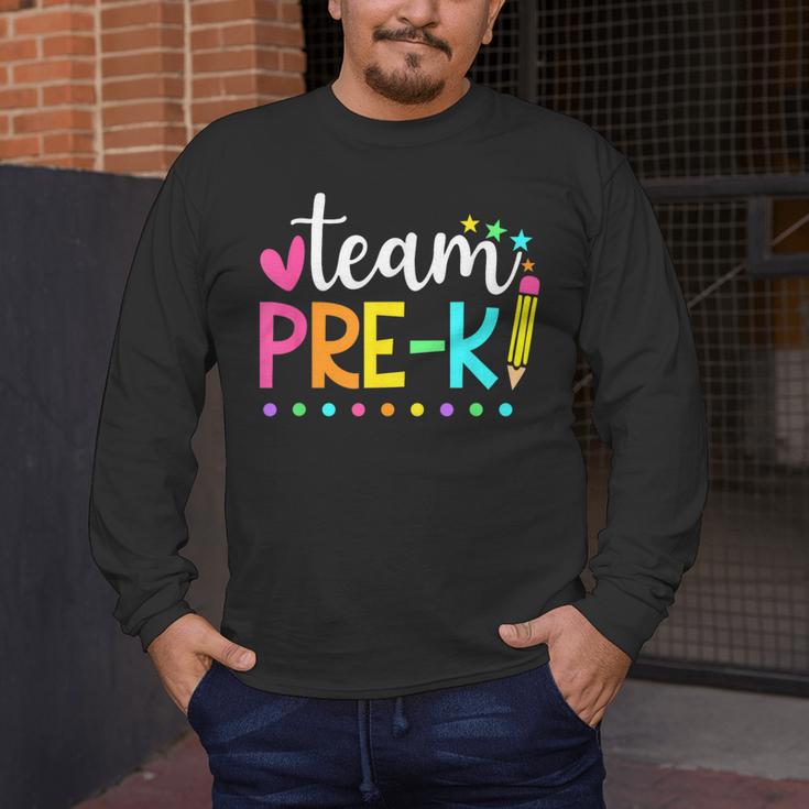 Pre-k Team Pencil Teacher Student Back To School Girls Men's Long Sleeve T-Shirt, funny design