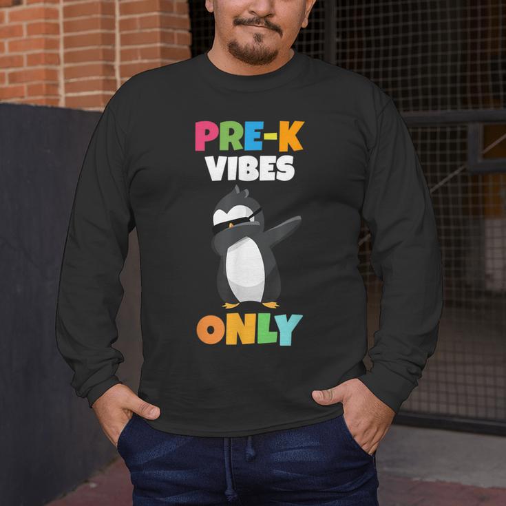 Pre-K Vibes Only Penguin Teachers Kids Back To School Men's Long Sleeve T-Shirt, funny design Pre-K Vibes Only Penguin Teachers Kids Back To School Men's Long Sleeve T-Shirt, funny design