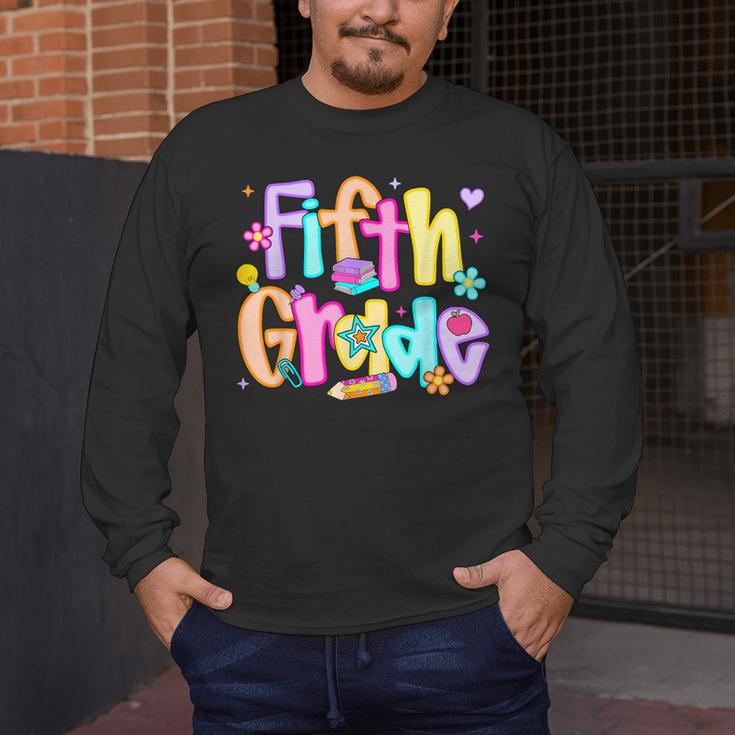Preppy Fifth Grade Back To School 5th Grade Teacher Girl Boy Men's Long Sleeve T-Shirt, funny design