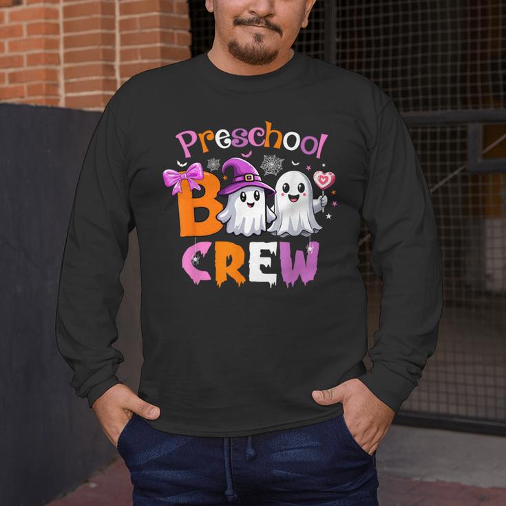 Preschool Boo Crew Preschool Halloween Costume Teacher Kid Men's Long Sleeve T-Shirt, funny design