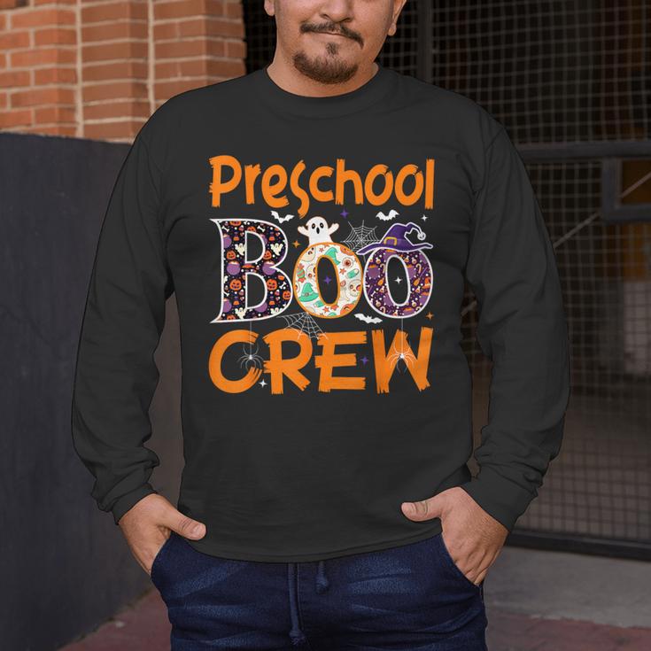 Preschool Boo Crew Preschool Halloween Teacher Men's Long Sleeve T-Shirt, funny design