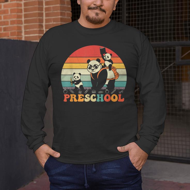 Preschool Panda Back To School Teacher Student Men's Long Sleeve T-Shirt, funny design Preschool Panda Back To School Teacher Student Men's Long Sleeve T-Shirt, funny design