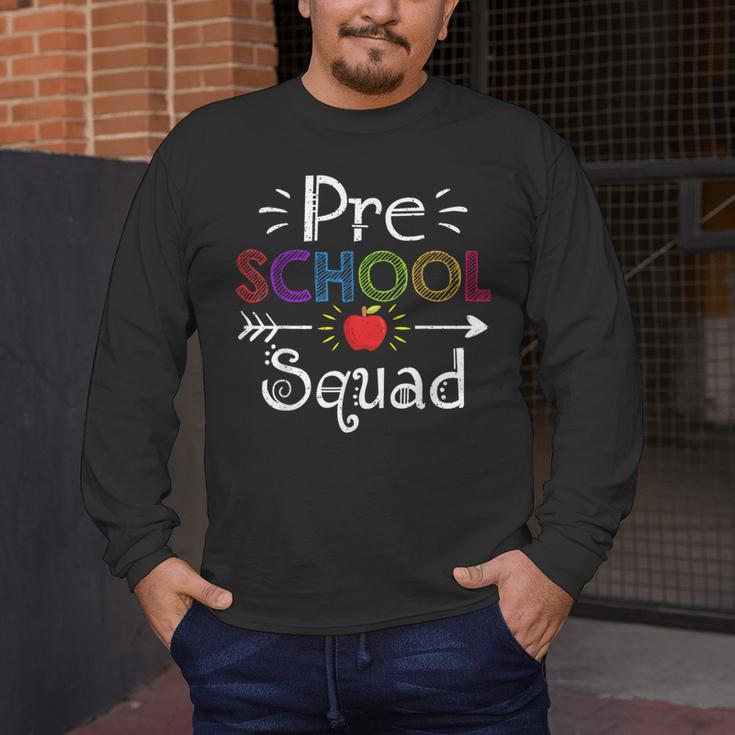 Preschool Squad Preschool Teacher Student Men's Long Sleeve T-Shirt, funny design Preschool Squad Preschool Teacher Student Men's Long Sleeve T-Shirt, funny design