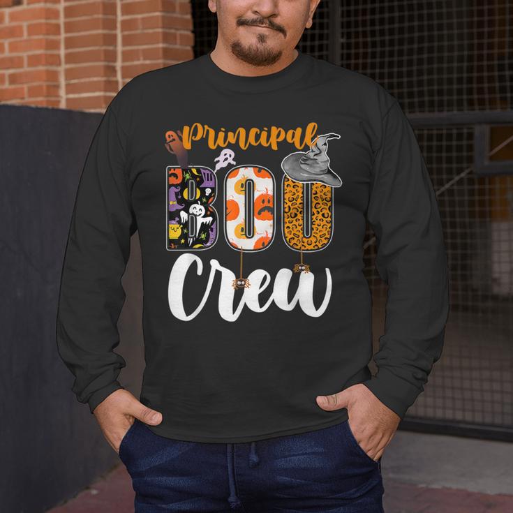 Principal Boo Crew Ghost Halloween Teachers School Matching Men's Long Sleeve T-Shirt, funny design