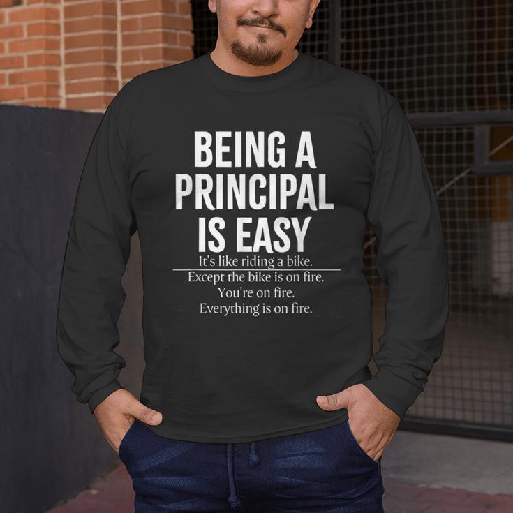 Being A Principal Is Easy School Principal Teacher Life Men's Long Sleeve T-Shirt, funny design Being A Principal Is Easy School Principal Teacher Life Men's Long Sleeve T-Shirt, funny design