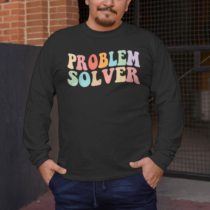 Problem Solver School Work Staff Front Desk Teacher Men's Long Sleeve T-Shirt, funny design Problem Solver School Work Staff Front Desk Teacher Men's Long Sleeve T-Shirt, funny design