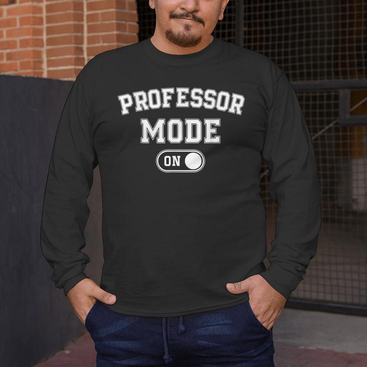 Professor Mode On Academic Educator Teacher Men's Long Sleeve T-Shirt, funny design Professor Mode On Academic Educator Teacher Men's Long Sleeve T-Shirt, funny design