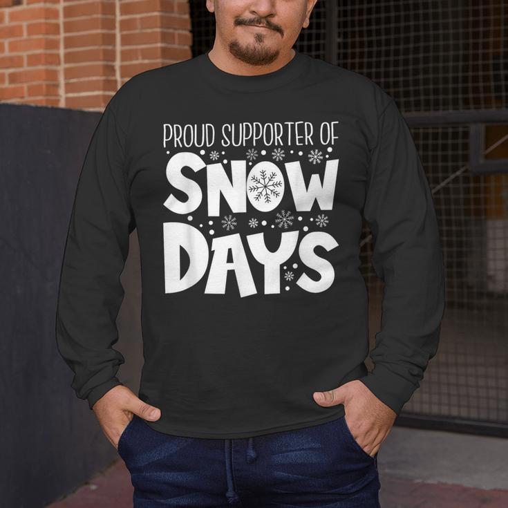 Proud Supporter Of Snow Days Teacher Christmas Men Women Men's Long Sleeve T-Shirt, funny design