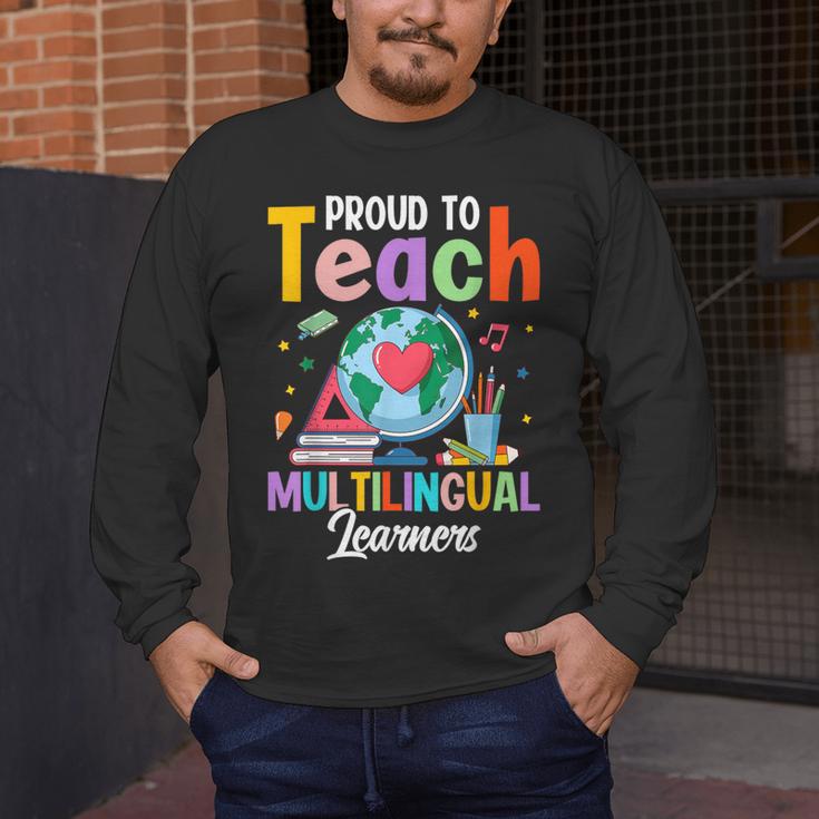 Proud To Teach Multilingual Learner ESL English Teacher Men's Long Sleeve T-Shirt, funny design Proud To Teach Multilingual Learner ESL English Teacher Men's Long Sleeve T-Shirt, funny design