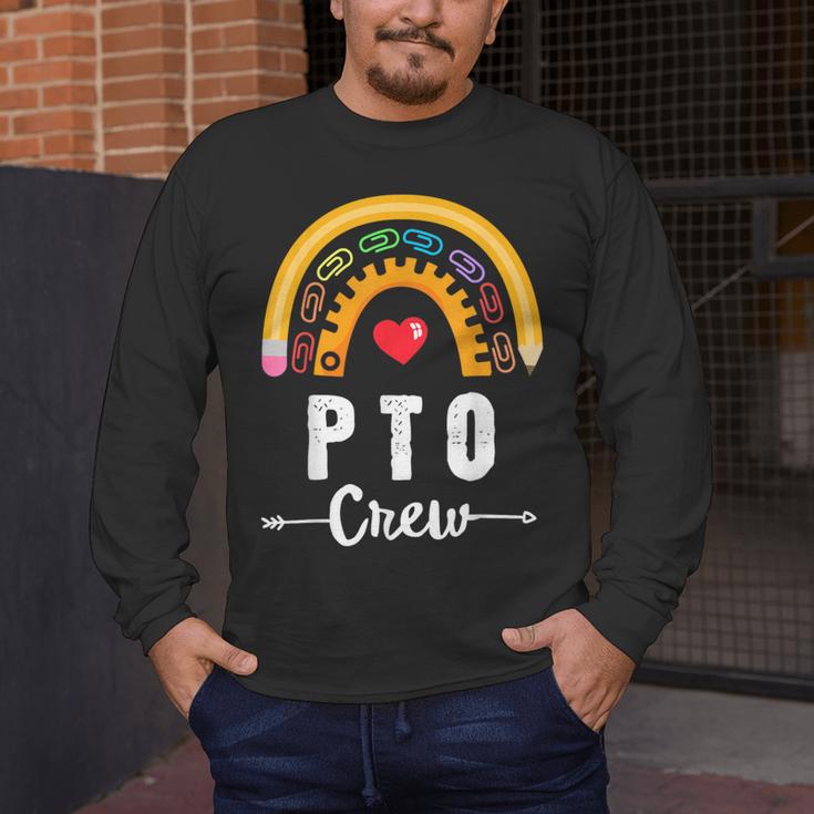 PTO Crew Parent School Volunteer Board Mom Parent Teacher Men's Long Sleeve T-Shirt, funny design PTO Crew Parent School Volunteer Board Mom Parent Teacher Men's Long Sleeve T-Shirt, funny design