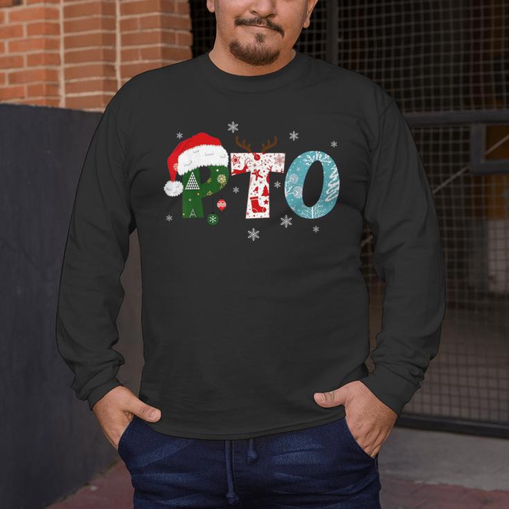 PTO Santa Hat Reindeer Parent Teacher Organization Christmas Men's Long Sleeve T-Shirt, funny design PTO Santa Hat Reindeer Parent Teacher Organization Christmas Men's Long Sleeve T-Shirt, funny design
