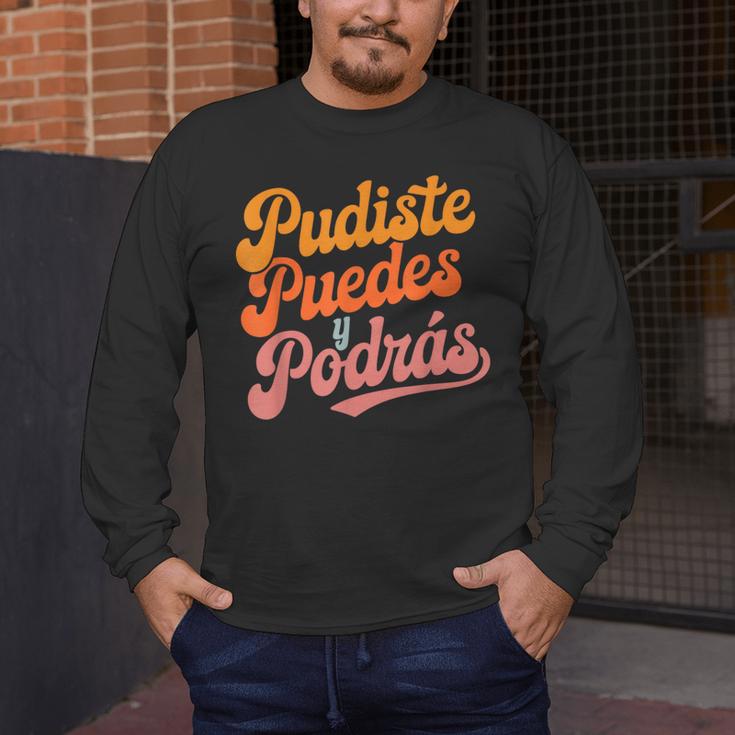 Pudiste Puedes Podras Maestra Spanish Teacher Men's Long Sleeve T-Shirt, funny design Pudiste Puedes Podras Maestra Spanish Teacher Men's Long Sleeve T-Shirt, funny design