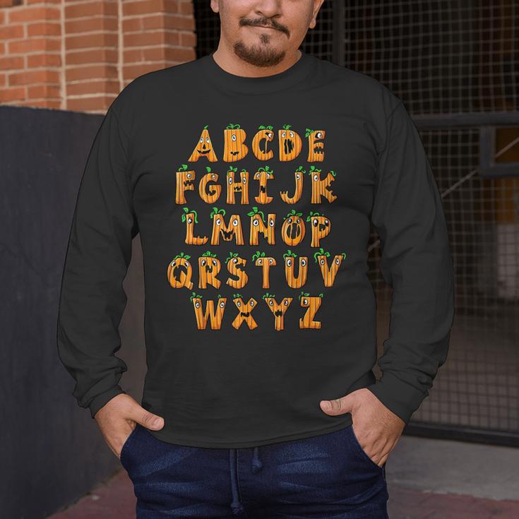 Pumpkin ABC Halloween Alphabet Costume School Teacher Kids Men's Long Sleeve T-Shirt, funny design
