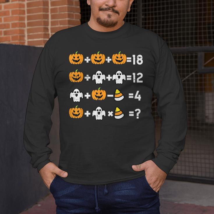 Pumpkin Ghost Equation Math Teacher Halloween Costume Men's Long Sleeve T-Shirt, funny design Pumpkin Ghost Equation Math Teacher Halloween Costume Men's Long Sleeve T-Shirt, funny design