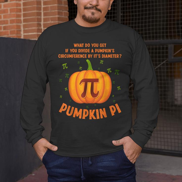 Pumpkin Pie Pi Math Teacher Shirt Halloween Men Adult Men's Long Sleeve T-Shirt, funny design