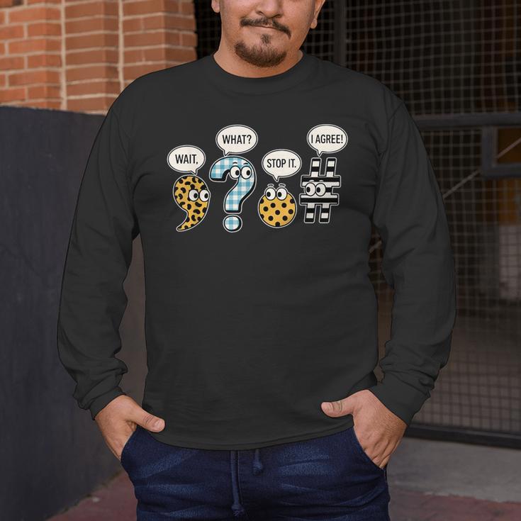 Punctuation English Grammar Teacher Back To School Men's Long Sleeve T-Shirt, funny design Punctuation English Grammar Teacher Back To School Men's Long Sleeve T-Shirt, funny design