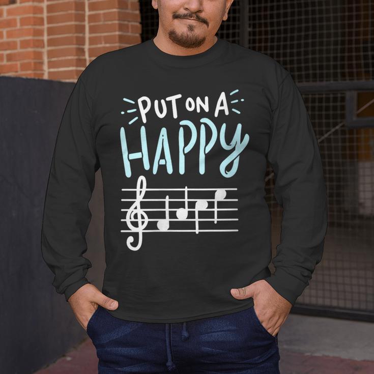 Put On A Happy Face Music Music Teacher Men's Long Sleeve T-Shirt, funny design Put On A Happy Face Music Music Teacher Men's Long Sleeve T-Shirt, funny design