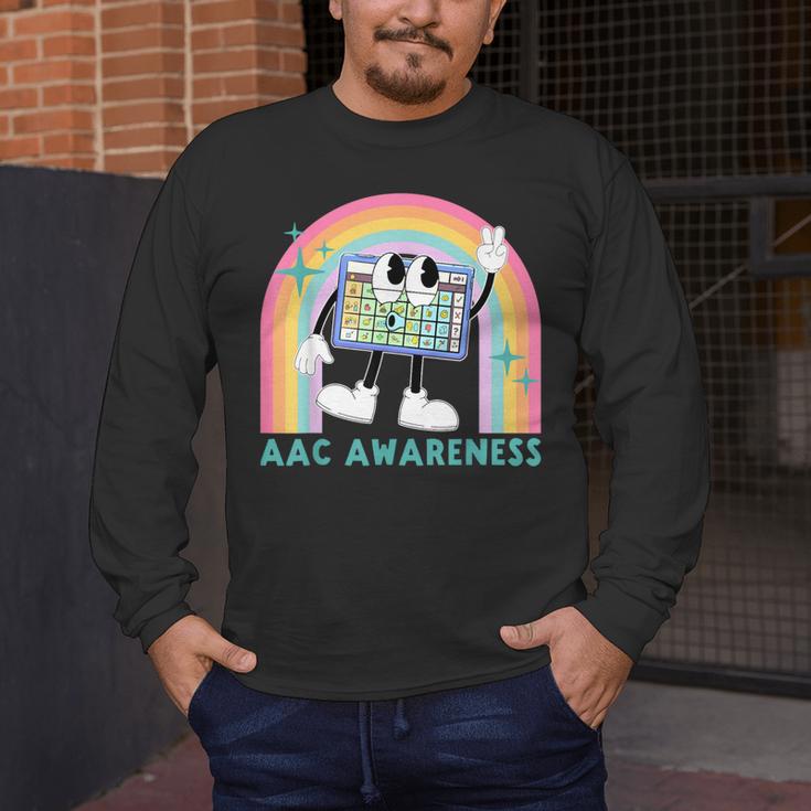 Rainbow AAC Awareness Month SPED Teacher SLP Communication Men's Long Sleeve T-Shirt, funny design Rainbow AAC Awareness Month SPED Teacher SLP Communication Men's Long Sleeve T-Shirt, funny design