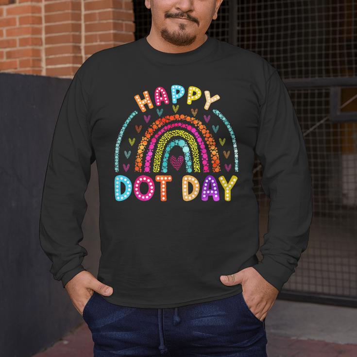 Rainbow Happy Dot Day Shirts Teacher Kids September 15th Men's Long Sleeve T-Shirt, funny design Rainbow Happy Dot Day Shirts Teacher Kids September 15th Men's Long Sleeve T-Shirt, funny design
