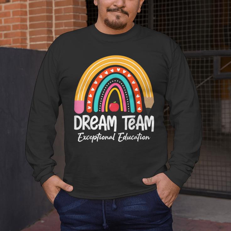 Rainbow Pencil Dream Exceptional Education Team SPED Teacher Men's Long Sleeve T-Shirt, funny design Rainbow Pencil Dream Exceptional Education Team SPED Teacher Men's Long Sleeve T-Shirt, funny design